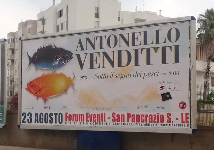 FOTO – Venditti si esibirà a San Pancrazio, provincia di Lecce (???)