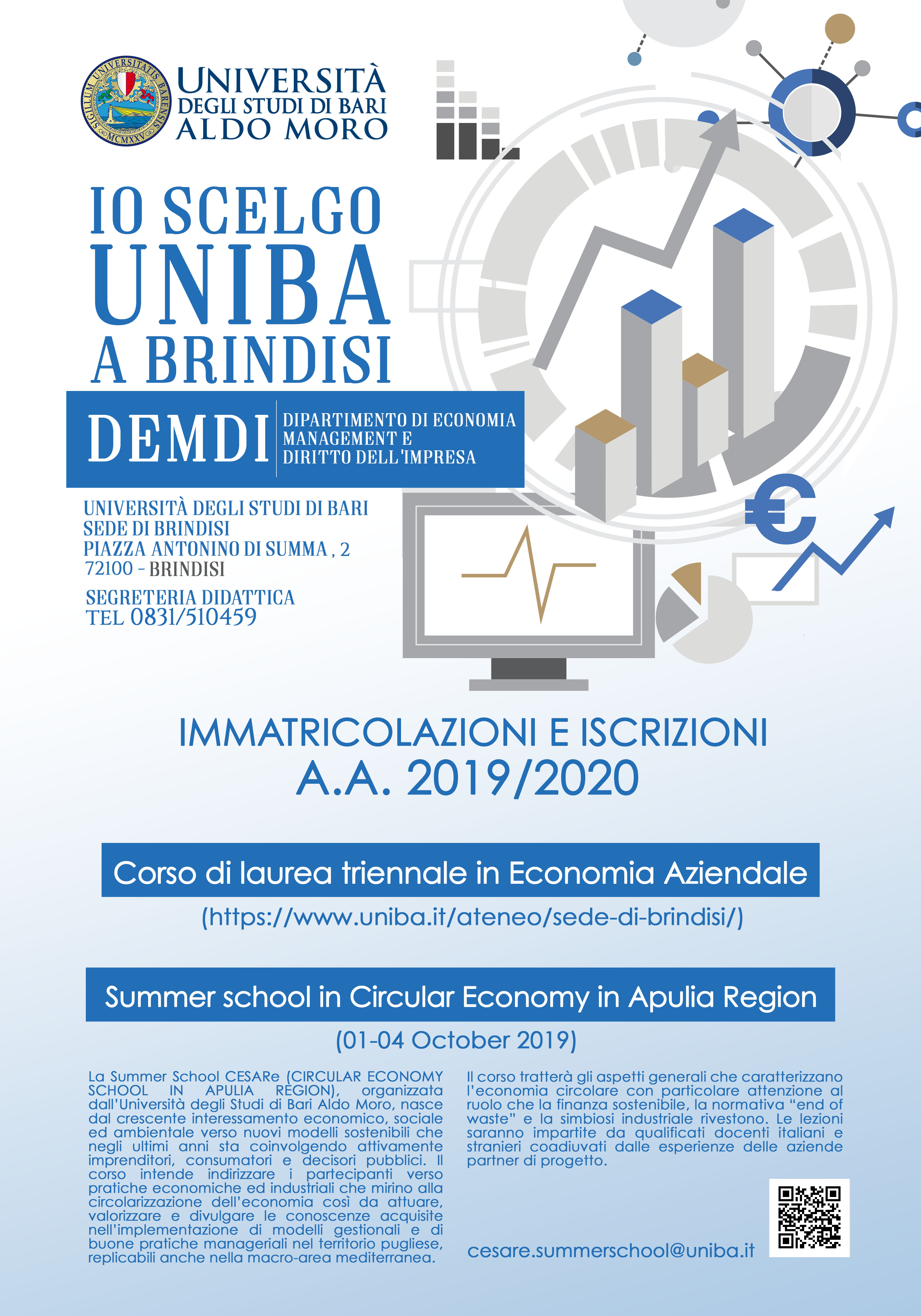 Mercoledì 18 settembre l’Università di Bari, in collaborazione con l’Ente portuale, presenterà il corso di laurea in Economia Aziendale