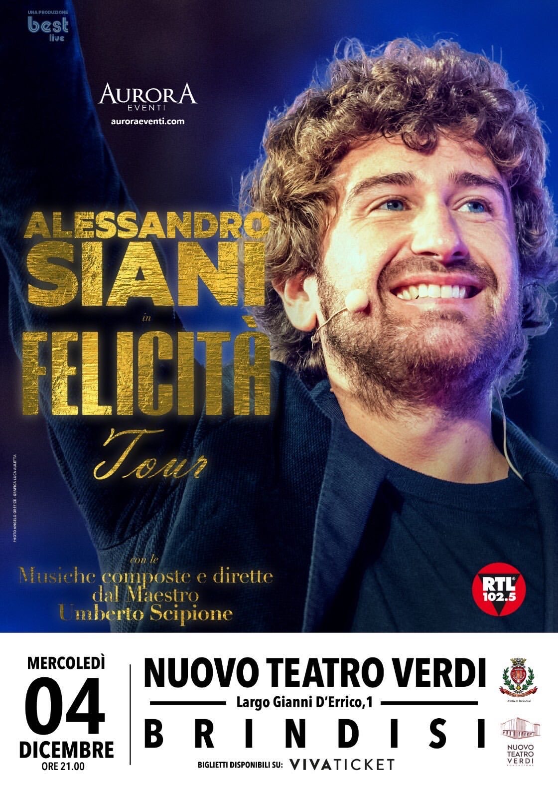 A Brindisi arriva il «Felicità Tour» di Alessandro Siani