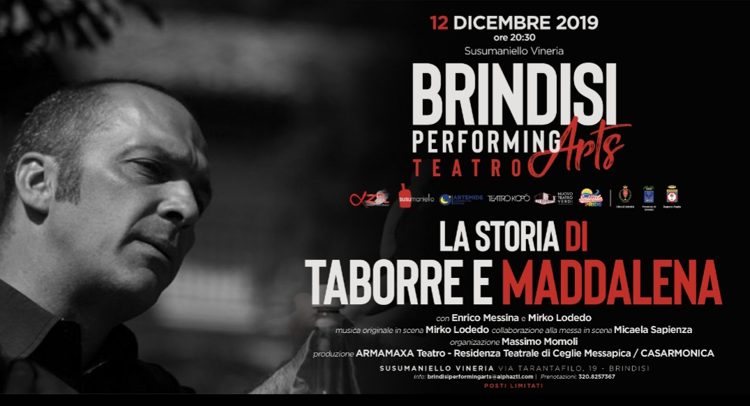 Performing Arts: il 12 dicembre in scena la Storia di Taborre e Maddalena