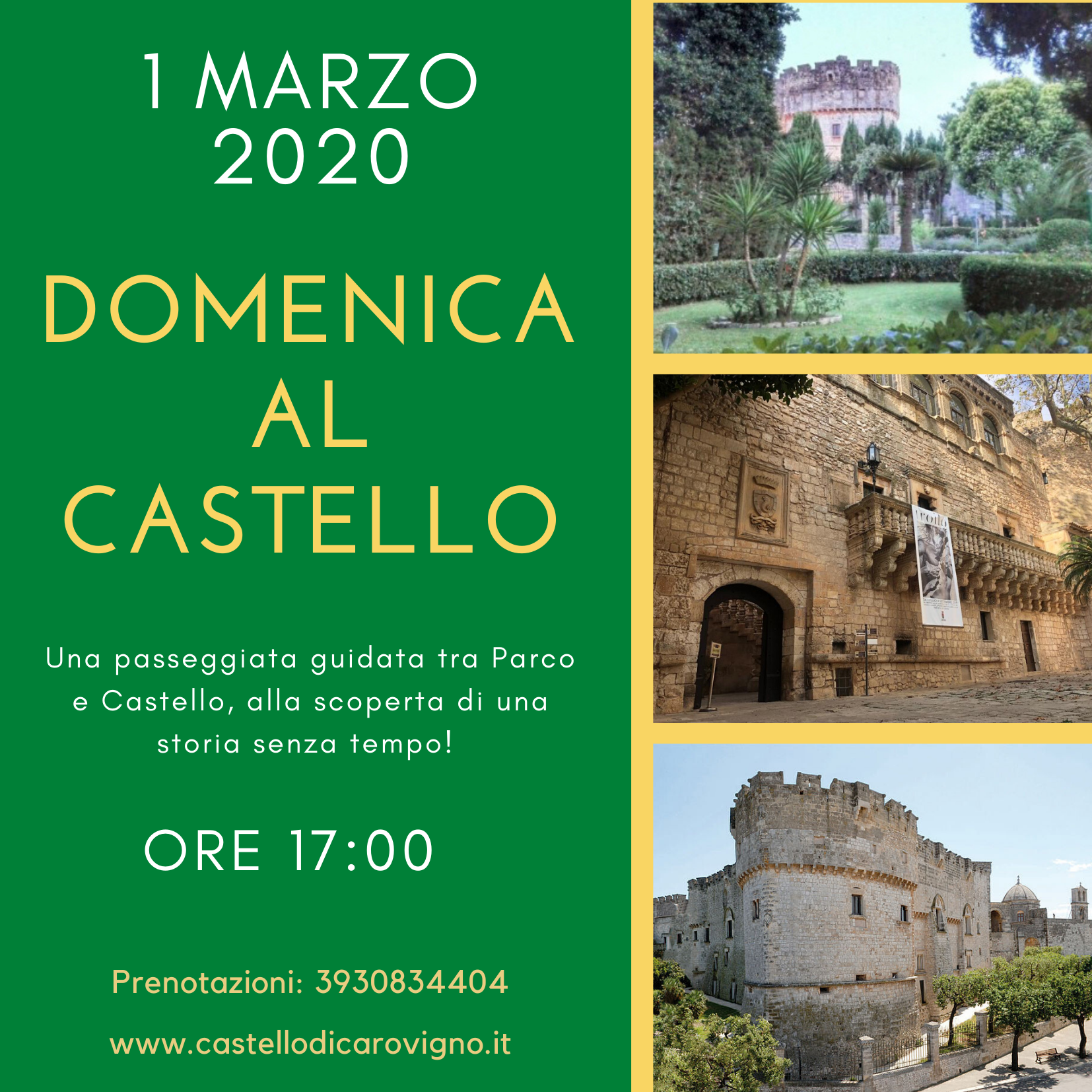 L’1 marzo visita speciale al Castello Dentice di Frasso: inclusa una passeggiata al Parco della Contessa