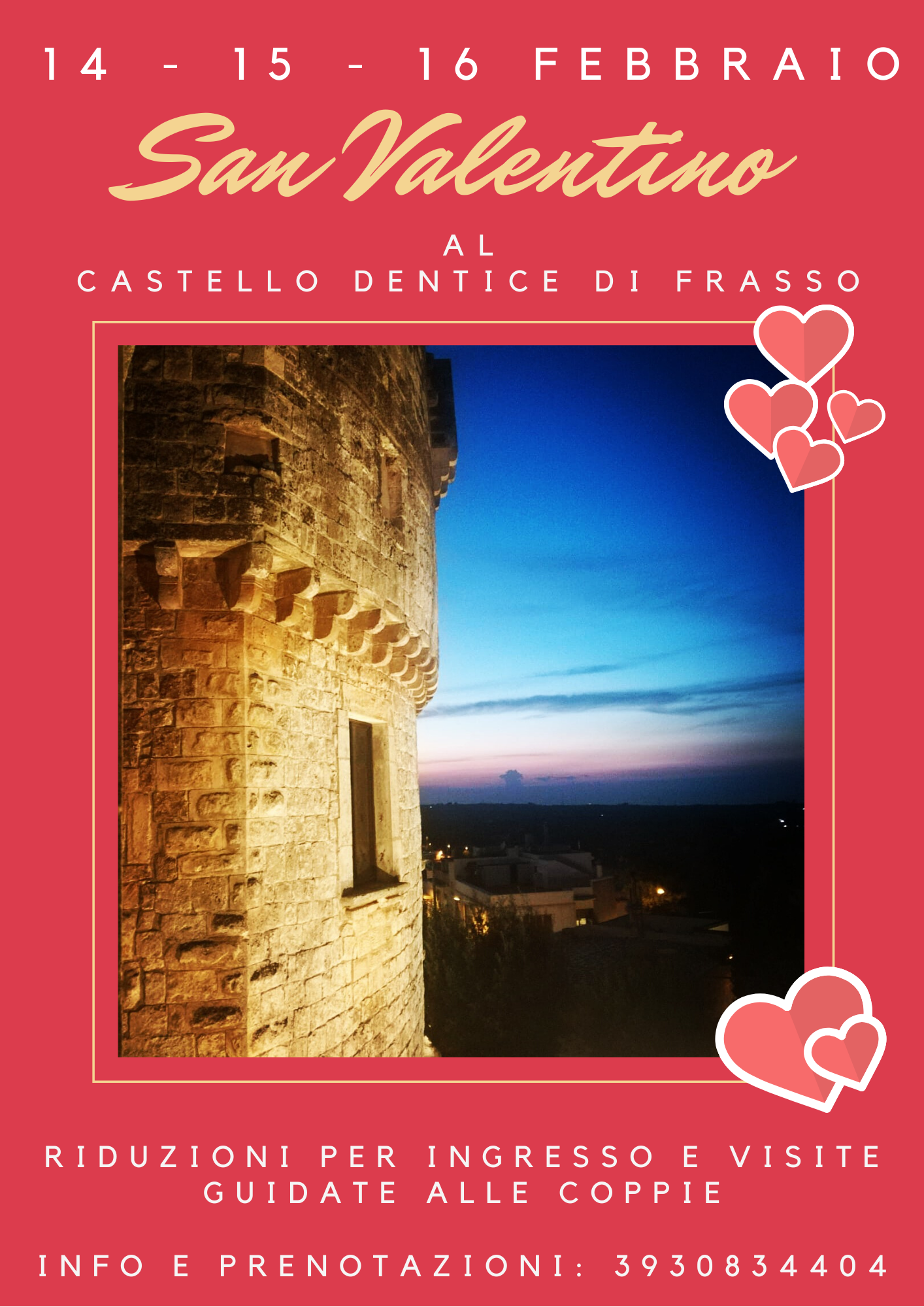 San Valentino al castello Dentice di Frasso: riduzioni e visite a tema