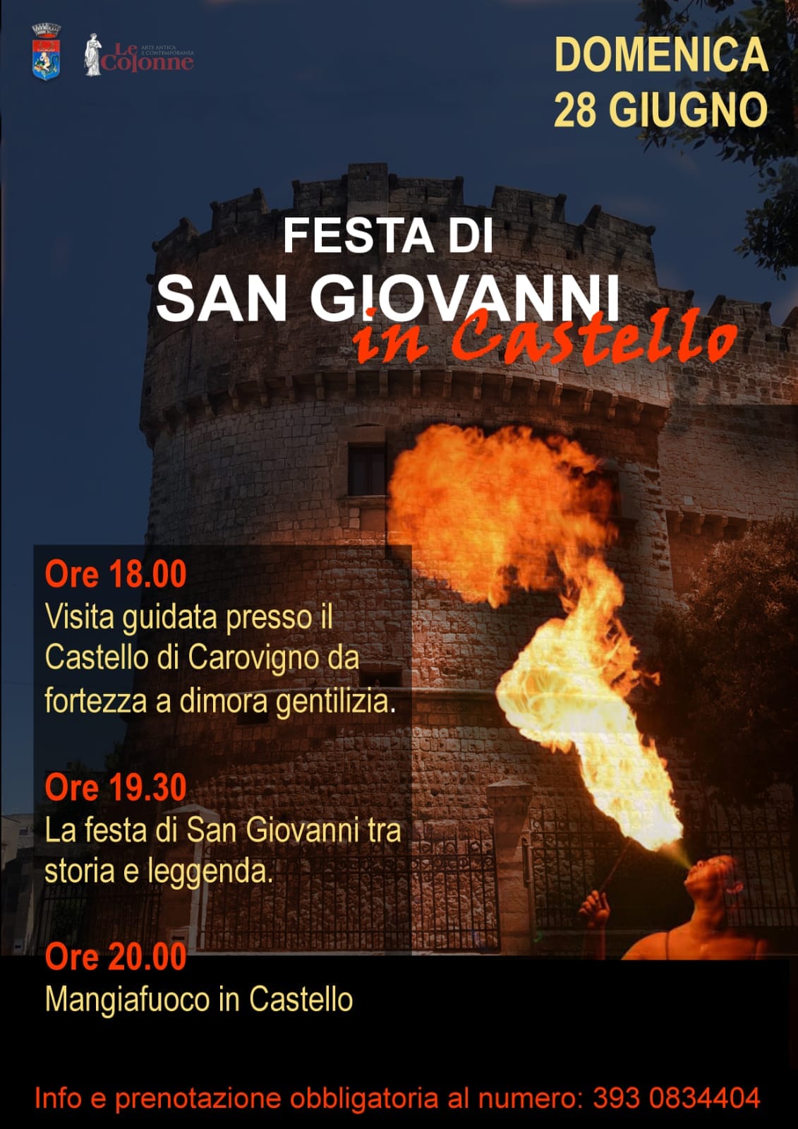 Notte di San Giovanni al Castello, tra visite e spettacoli con il mangiafuoco
