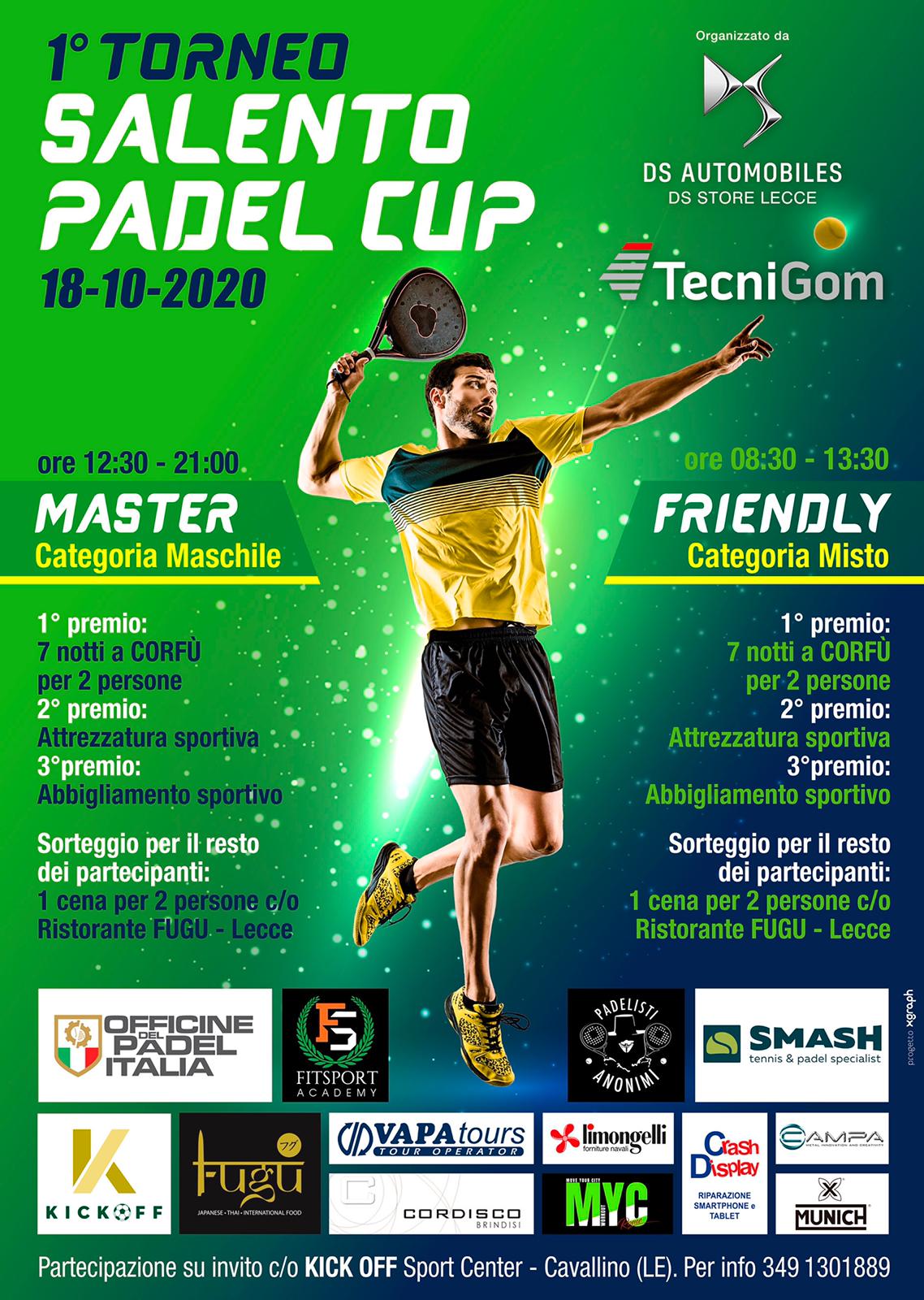 Salento Padel Cup: prima edizione il 18 ottobre