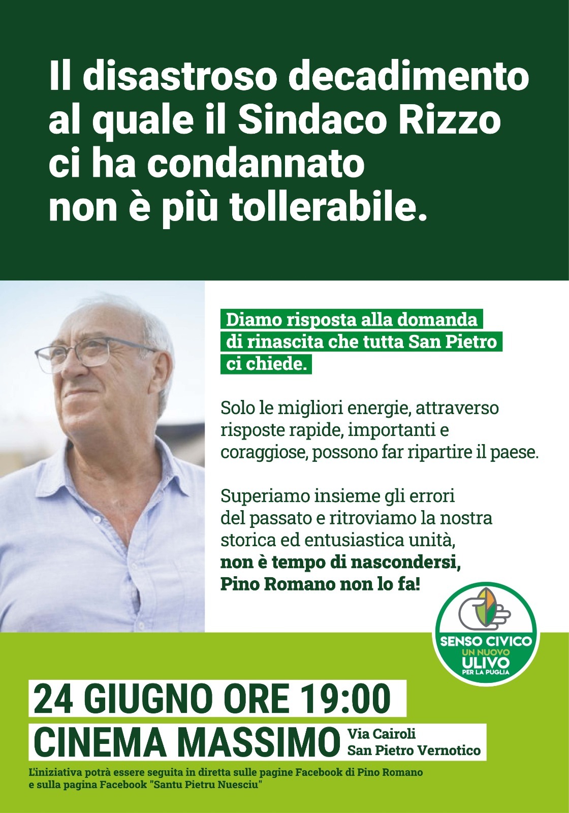 San Pietro, Romano organizza un’iniziativa pubblica: “Disastroso il decadimento provocato dal sindaco Rizzo”