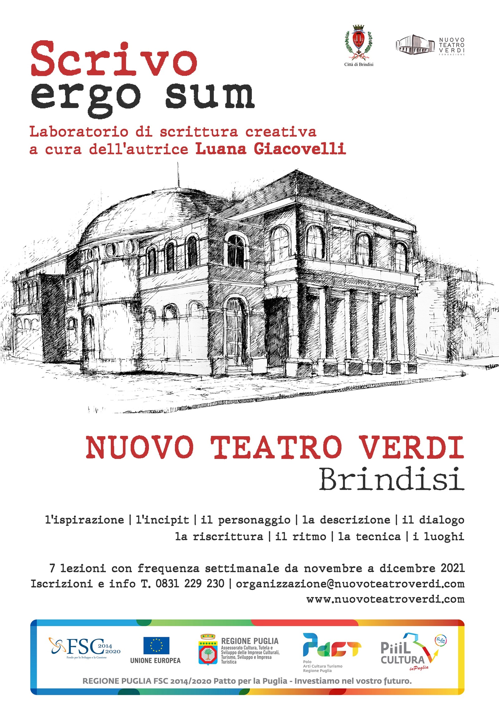 Nuovo Teatro Verdi: al via un laboratorio di scrittura creativa