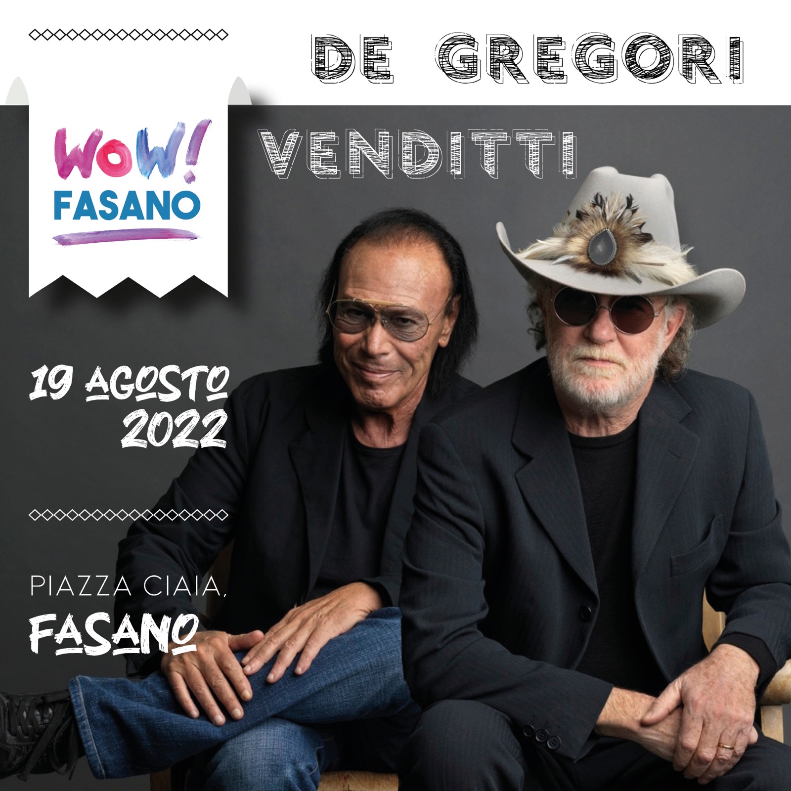 A Fasano De Gregori-Venditti e Caparezza in concerto ad agosto